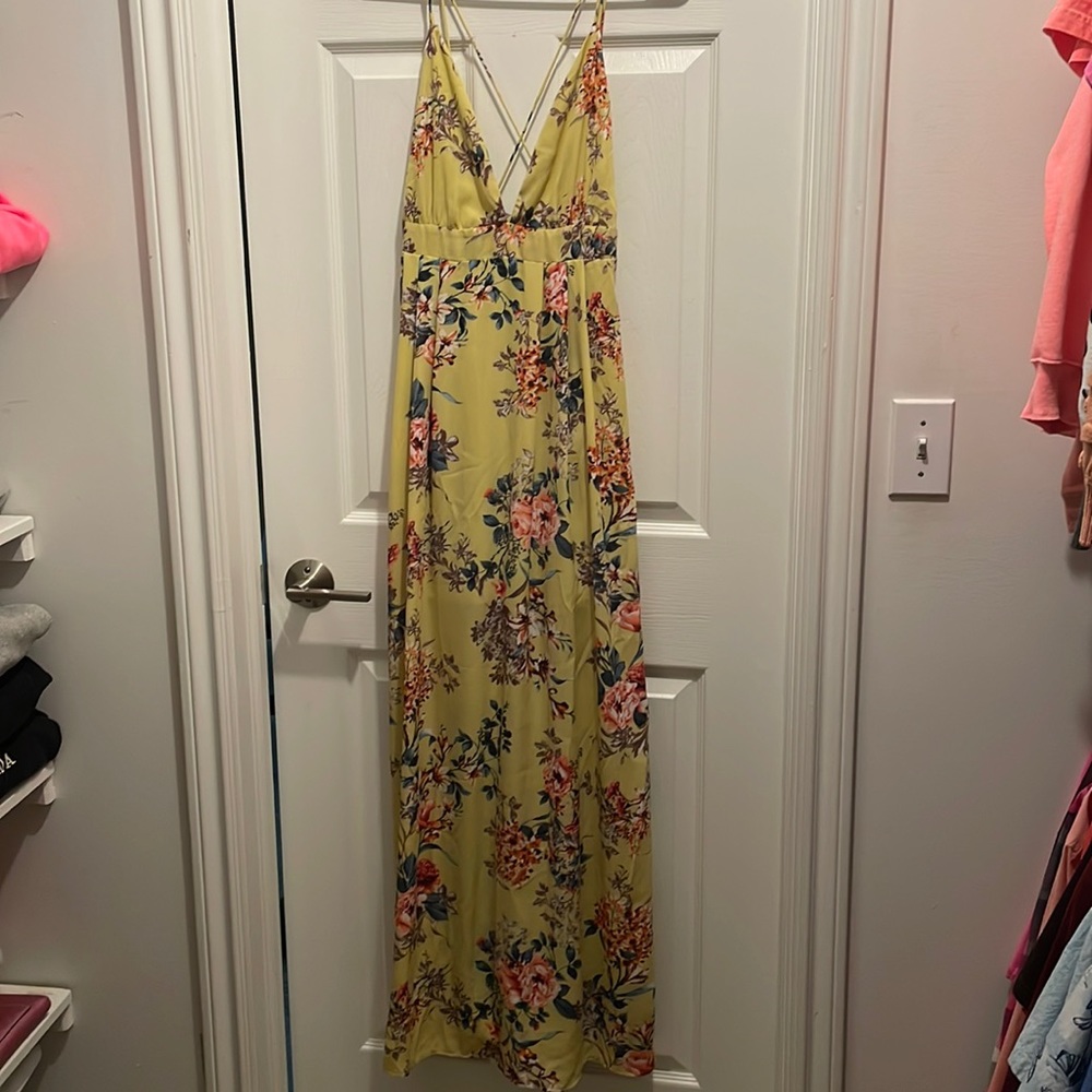 Long spaghetti strap maxi dress